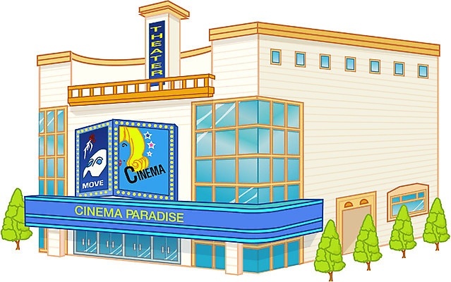 EPS 시설물 현대건축 건축 일러스트 빌딩 사람없음 건물 도시 도심 영화관 극장 문화시설 영화극장 국내일러스트 건축물 시설 파일형식 벡터