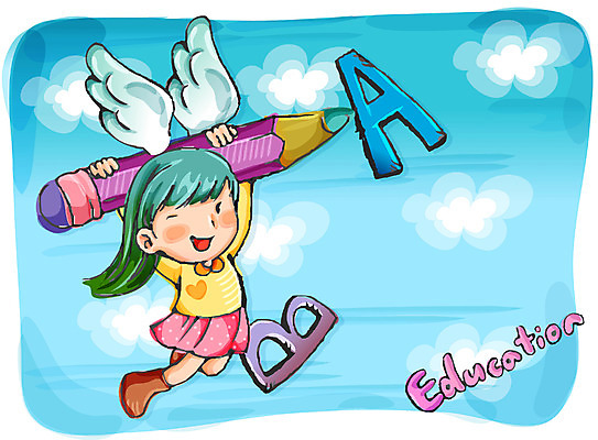 EPS 주간 알파벳 영어 여자 어린이교육 교육 초등학생 어린이 날개 일러스트 교과목 영어교육 한명 사람 소녀 야외 연필 여자만 여자한명만 어린이만 소녀만 소녀한명만 국내일러스트 자연요소 문자 1 학생 학용품 필기구 파일형식 벡터