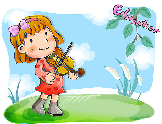 EPS 주간 여자 어린이교육 교육 초등학생 어린이 음악 연주 일러스트 교과목 현악기 한명 사람 소녀 야외 바이올린 음악교육 여자만 여자한명만 어린이만 소녀만 소녀한명만 국내일러스트 자연요소 1 학생 악기 문화예술 파일형식 벡터