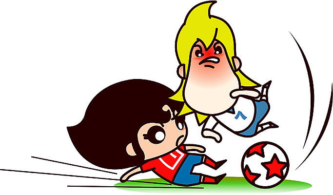 EPS 캐릭터 남자 스포츠 일러스트 홍보캐릭터 축구공 사람 경기 두명 레포츠 구기 축구 스포츠캐릭터 축구캐릭터 슬라이딩 태클 남자만 월드싸커 일러캐릭터 공 축구용품 레저 파일형식 벡터