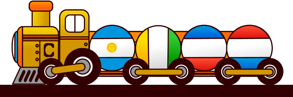 EPS 육상교통 일러스트 사람없음 기차 국기 축구캐릭터 월드싸커 국내일러스트 교통수단 스포츠 대중교통 스포츠캐릭터 파일형식 벡터