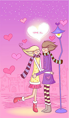 EPS 커플 공공시설 여자 남자 감정 가로등 데이트 일러스트 사랑 사람 야외 두명 로맨틱 국내일러스트 컨셉 관계 시설 파일형식 벡터