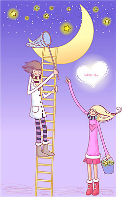 EPS 커플 여자 남자 감정 별 데이트 일러스트 사랑 사람 두명 로맨틱 달 국내일러스트 자연요소 컨셉 관계 파일형식 벡터