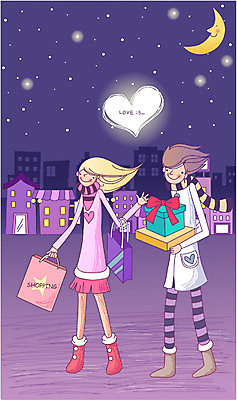 EPS 커플 여자 남자 감정 데이트 일러스트 사랑 사람 야외 두명 쇼핑 로맨틱 달 야간 연애 국내일러스트 자연요소 컨셉 관계 파일형식 벡터