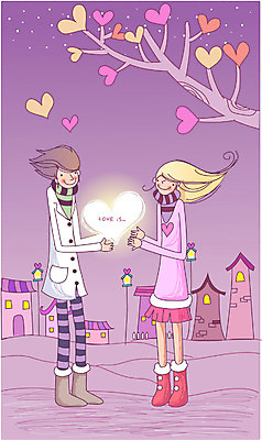 EPS 커플 여자 남자 감정 겨울 데이트 일러스트 사랑 사람 야외 두명 로맨틱 연애 국내일러스트 계절 컨셉 관계 파일형식 벡터