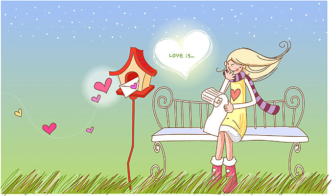 EPS 여자 남자 감정 일러스트 사랑 한명 사람 20대 성인 야외 우체통 편지 청년만 성인만 국내일러스트 1 청년 파일형식 벡터