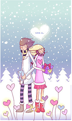 EPS 커플 계절 여자 남자 감정 겨울 데이트 일러스트 선물 사랑 사람 야외 두명 로맨틱 눈 편지 연애 국내일러스트 자연요소 컨셉 관계 날씨 파일형식 벡터
