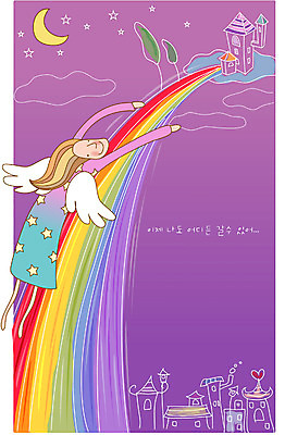 EPS 캐릭터 여자 무지개 일러스트 상상 천사 요정 한명 사람 20대 성인 판타지 꿈 달 야간 상상캐릭터 여자만 여자한명만 성인여자만 청년만 청년여자만 성인한명만 청년여자한명만 성인여자한명만 성인만 국내일러스트 일러캐릭터 자연요소 1 청년 파일형식 벡터