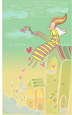 EPS 캐릭터 여자 일러스트 상상 조류 주택 요정 한명 사람 20대 성인 판타지 꿈 상상캐릭터 여자만 여자한명만 성인여자만 청년만 청년여자만 성인한명만 청년여자한명만 성인여자한명만 성인만 국내일러스트 일러캐릭터 동물 1 청년 건물 파일형식 벡터