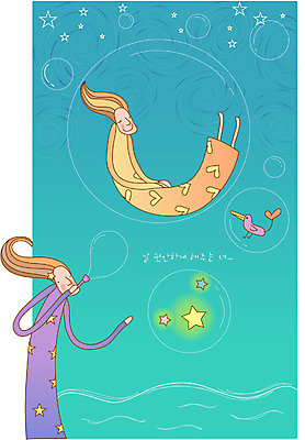 EPS 캐릭터 여자 일러스트 상상 요정 사람 두명 판타지 꿈 비눗방울 상상캐릭터 여자만 국내일러스트 일러캐릭터 파일형식 벡터