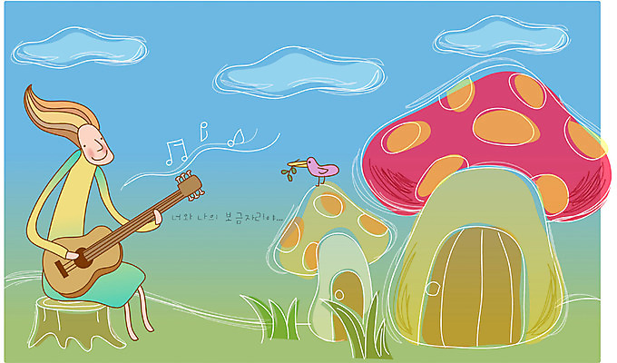 EPS 캐릭터 여자 악기 일러스트 노래 상상 현악기 요정 한명 사람 20대 성인 판타지 버섯 꿈 기타 상상캐릭터 버섯집 여자만 여자한명만 성인여자만 청년만 청년여자만 성인한명만 청년여자한명만 성인여자한명만 성인만 국내일러스트 일러캐릭터 1 음악 주택 청년 파일형식 벡터