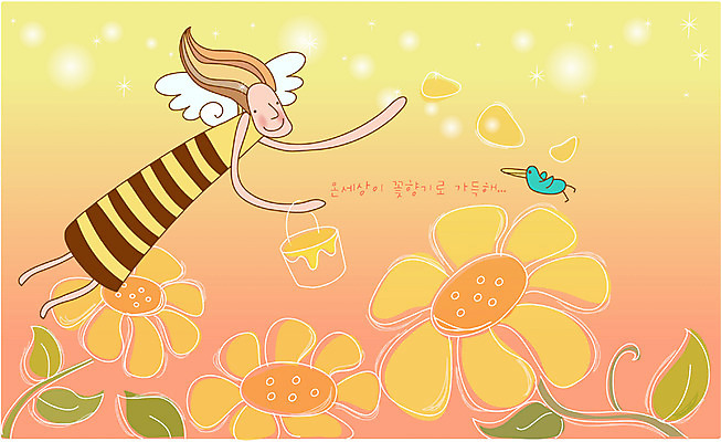 EPS 캐릭터 여자 꽃 일러스트 상상 조류 요정 한명 사람 20대 성인 판타지 꿈 벌 상상캐릭터 꿀 여자만 여자한명만 성인여자만 청년만 청년여자만 성인한명만 청년여자한명만 성인여자한명만 성인만 국내일러스트 일러캐릭터 식물 동물 1 곤충 청년 파일형식 벡터