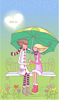 EPS 커플 여자 남자 감정 벤치 데이트 일러스트 우산 사랑 사람 야외 두명 로맨틱 연애 국내일러스트 컨셉 의자 관계 파일형식 벡터