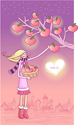 EPS 나무 여자 열매 감정 일러스트 사랑 한명 사람 20대 성인 야외 하트 사랑의열매 여자만 여자한명만 성인여자만 청년만 청년여자만 성인한명만 청년여자한명만 성인여자한명만 성인만 국내일러스트 모양 식물 1 청년 파일형식 벡터