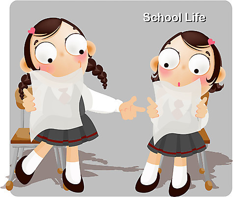 EPS 전신 캐릭터 학생 여자 교육 교복 의자 일러스트 학교 수업 교육캐릭터 사람 앉기 두명 라이프 스쿨라이프 시험 시험지 여자만 일러캐릭터 라이프스타일 옷 가구 모션 생활 파일형식 벡터