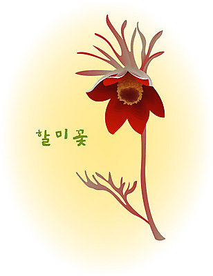 EPS 클립아트 식물 계절 꽃 컬러 백그라운드 꽃백그라운드 일러스트 봄꽃 자연 사람없음 빨간색 봄 할미꽃 국내일러스트 생태계 파일형식 벡터