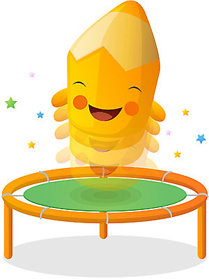 EPS 클립아트 캐릭터 교육 일러스트 상상 문구용품 색연필 교육캐릭터 사람없음 필기구 연필 점프 오브젝트 연필캐릭터 트럼플린 일러캐릭터 모션 학용품 놀이용품 파일형식 벡터