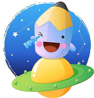 EPS 클립아트 캐릭터 교육 별 일러스트 홍보캐릭터 상상 문구용품 교육캐릭터 사람없음 필기구 연필 우주 행성 오브젝트 연필캐릭터 인공물 일러캐릭터 자연요소 학용품 파일형식 벡터