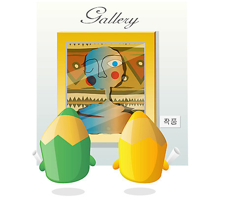 EPS 클립아트 캐릭터 교육 예술 일러스트 상상 문구용품 색연필 교육캐릭터 미술 사람없음 필기구 연필 미술관 전시회 오브젝트 연필캐릭터 일러캐릭터 문화예술 학용품 전시 파일형식 벡터