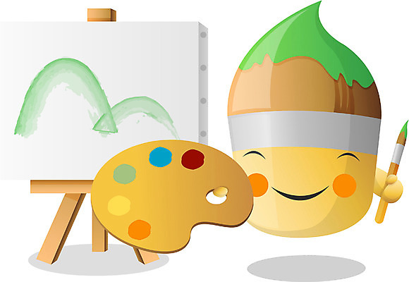 EPS 클립아트 캐릭터 교육 일러스트 상상 문구용품 색연필 교육캐릭터 미술 사람없음 초록색 필기구 물감 붓 팔레트 오브젝트 연필캐릭터 일러캐릭터 컬러 문화예술 학용품 연필 미술도구 파일형식 벡터