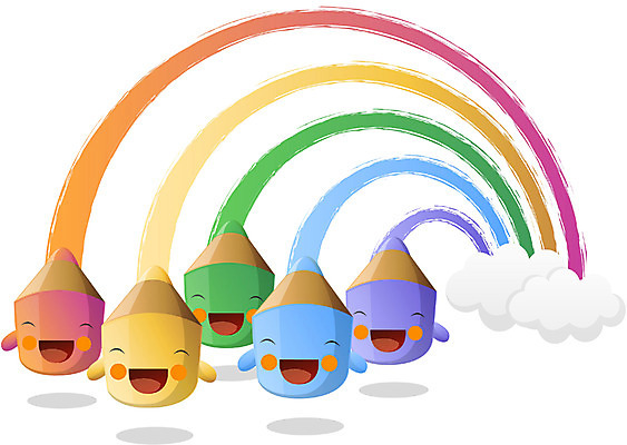 EPS 클립아트 캐릭터 교육 무지개 일러스트 상상 문구용품 색연필 교육캐릭터 사람없음 필기구 연필 오브젝트 연필캐릭터 일러캐릭터 자연요소 학용품 파일형식 벡터