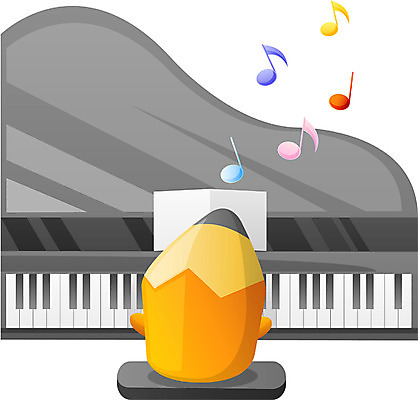 EPS 클립아트 캐릭터 교육 악기 음악 연주 일러스트 교과목 상상 문구용품 색연필 교육캐릭터 사람없음 필기구 연필 건반 피아노 건반악기 오브젝트 음악교육 연필캐릭터 일러캐릭터 문화예술 학용품 파일형식 벡터