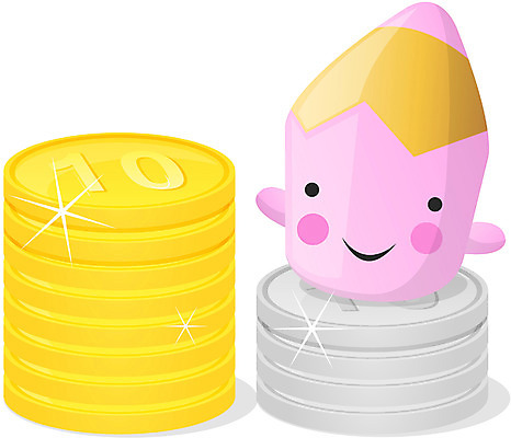 EPS 클립아트 캐릭터 교육 돈 일러스트 상상 문구용품 색연필 교육캐릭터 사람없음 필기구 연필 동전 오브젝트 연필캐릭터 십원 일러캐릭터 학용품 재산 파일형식 벡터