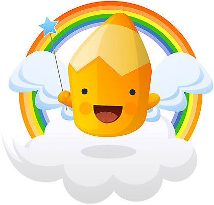 EPS 클립아트 구름 캐릭터 교육 무지개 날개 일러스트 상상 문구용품 색연필 교육캐릭터 사람없음 필기구 연필 오브젝트 연필캐릭터 일러캐릭터 자연요소 학용품 파일형식 벡터