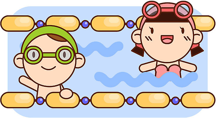 EPS 캐릭터 계절 여자 남자 수영복 어린이 여행 일러스트 방학 휴가 수영장 여름방학 사람 소녀 소년 상반신 두명 여름 여름휴가 바캉스 수영 물안경 어린이만 일러캐릭터 옷 수상스포츠 수영용품 파일형식 벡터 여름_계절