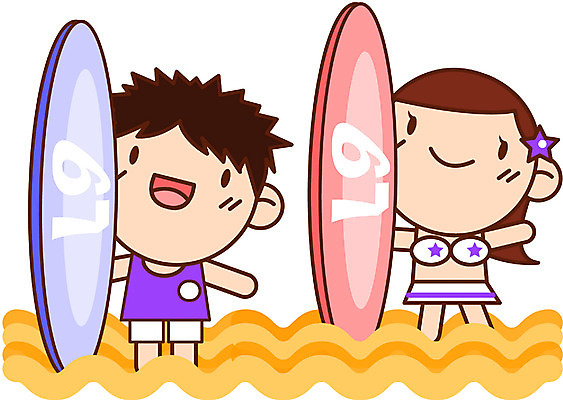 EPS 전신 캐릭터 계절 여자 남자 수영복 어린이 모래 여행 일러스트 휴가 서기 사람 소녀 소년 해변 두명 여름 여름휴가 바캉스 서핑보드 보드 어린이만 일러캐릭터 옷 스포츠 바다 모션 보드_스포츠 파일형식 벡터 여름_계절