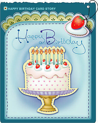 EPS 템플릿 음식 백그라운드 카드템플릿 촛불 디저트 사람없음 케이크 축하 생일 생일카드 이미지템플릿 카드프레임 기념일 컨셉 초 카드_감사 프레임 파일형식 벡터