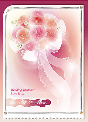 EPS 식물 템플릿 꽃 부케 결혼 카드템플릿 사람없음 청첩장 이미지템플릿 카드프레임 꽃다발 카드_감사 프레임 이벤트 파일형식 벡터