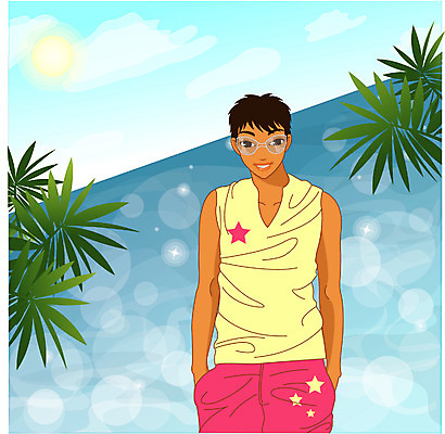 EPS 주간 계절 남자 바다 여행 일러스트 휴가 한명 사람 상반신 20대 성인 해변 야외 여름 여름휴가 바캉스 선글라스 선탠 대서 남자만 남자한명만 성인남자만 청년만 청년남자만 청년남자한명만 성인한명만 성인남자한명만 성인만 국내일러스트 자연요소 1 안경 청년 절기 파일형식 벡터 여름_계절