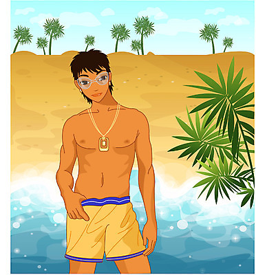 EPS 주간 계절 남자 수영복 모래 바다 여행 일러스트 하늘 휴가 한명 서기 사람 상반신 20대 성인 해변 야외 여름 여름휴가 바캉스 모래사장 선글라스 선탠 대서 남자만 남자한명만 성인남자만 청년만 청년남자만 청년남자한명만 성인한명만 성인남자한명만 성인만 국내일러스트 자연요소 1 옷 안경 모션 청년 절기 파일형식 벡터 여름_계절