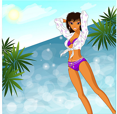 EPS 주간 계절 여자 수영복 바다 여행 일러스트 휴가 한명 서기 사람 상반신 20대 성인 해변 야외 여름 여름휴가 바캉스 비키니 선탠 대서 여자만 여자한명만 성인여자만 청년만 청년여자만 성인한명만 청년여자한명만 성인여자한명만 성인만 국내일러스트 자연요소 1 옷 모션 청년 절기 파일형식 벡터 여름_계절