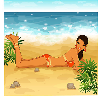 EPS 주간 전신 계절 여자 수영복 모래 엎드리기 바다 여행 일러스트 휴가 한명 사람 20대 성인 해변 야외 여름 여름휴가 바캉스 비키니 모래사장 선탠 대서 여자만 여자한명만 성인여자만 청년만 청년여자만 성인한명만 청년여자한명만 성인여자한명만 성인만 국내일러스트 자연요소 1 옷 모션 청년 절기 파일형식 벡터 여름_계절