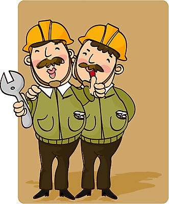 EPS 전신 직업 남자 산업 일러스트 노동자 건설업 직업캐릭터 공사 서기 사람 성인 두명 안전모 아저씨 남자만 성인남자만 성인만 일러캐릭터 캐릭터 모션 헬멧 안전장비 파일형식 벡터