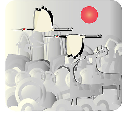 EPS 나무 동물 척추동물 전통 계절 명절 백그라운드 일러스트 조류 사슴 새해 산 한국 풍경 사람없음 설날 태양 일출 학 국내일러스트 자연요소 식물 기념일 아시아 포유류 노을 파일형식 벡터