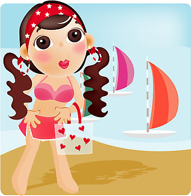 EPS 주간 전신 계절 여자 수영복 어린이 모래 바다 여행 일러스트 청소년 휴가 한명 서기 사람 소녀 해변 야외 10대 여름 여름휴가 바캉스 비키니 모래사장 선박 여자만 여자한명만 십대만 십대여자만 십대여자한명만 국내일러스트 자연요소 1 옷 수상교통 모션 파일형식 벡터 여름_계절