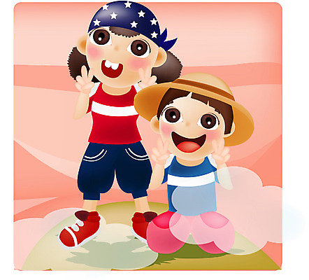 EPS 전신 구름 계절 여자 남자 어린이 여행 일러스트 산 사람 소녀 소년 야외 두명 여름 레포츠 여름휴가 바캉스 등산 정상 어린이만 국내일러스트 자연요소 레저 휴가 트래킹 파일형식 벡터 여름_계절