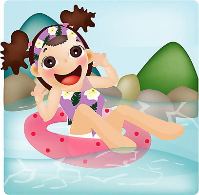 EPS 주간 계절 여자 수영복 어린이 여행 일러스트 청소년 물놀이 휴가 한명 사람 소녀 야외 10대 여름 여름휴가 바캉스 계곡 튜브 여자만 여자한명만 십대만 십대여자만 십대여자한명만 국내일러스트 자연요소 1 옷 놀이 파일형식 벡터 여름_계절