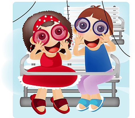 EPS 주간 전신 계절 여자 교육 남자 어린이 일러스트 사람 앉기 소녀 소년 야외 두명 여름 여름휴가 바캉스 선글라스 리프트 어린이만 국내일러스트 자연요소 안경 모션 휴가 파일형식 벡터 여름_계절