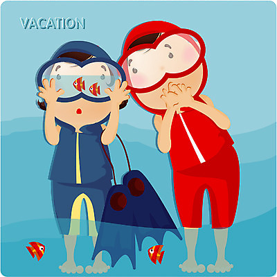 EPS 주간 전신 계절 여자 교육 남자 어린이 바다 일러스트 방학 여름방학 어류 서기 사람 소녀 소년 야외 두명 여름 여름휴가 바캉스 물안경 오리발 어린이만 국내일러스트 자연요소 모션 휴가 수중동물 수영용품 파일형식 벡터 여름_계절