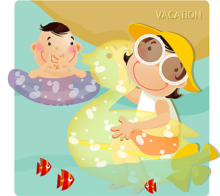 EPS 주간 계절 여자 교육 남자 어린이 일러스트 물놀이 방학 여름방학 어류 사람 소녀 소년 상반신 야외 두명 여름 여름휴가 바캉스 수영 튜브 어린이만 국내일러스트 자연요소 놀이 휴가 수중동물 수상스포츠 파일형식 벡터 여름_계절