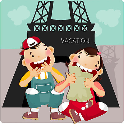 EPS 주간 전신 커플 계절 여자 교육 남자 어린이 여행 일러스트 방학 휴가 여름방학 사람 앉기 소녀 소년 야외 두명 여름 여름휴가 바캉스 탑 로맨틱 에펠탑 파리_프랑스 어린이만 국내일러스트 자연요소 건축물 컨셉 관계 모션 프랑스 파리 랜드마크 파일형식 벡터 여름_계절