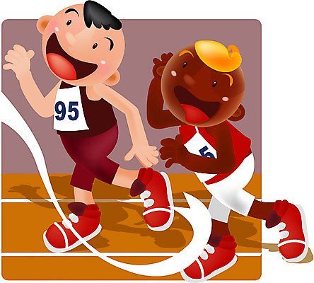 EPS 전신 서양인 남자 어린이 스포츠 흑인 올림픽 유니폼 일러스트 하계올림픽 운동선수 서기 사람 소년 두명 금발 달리기 육상스포츠 트랙 육상선수 마라톤 남자만 어린이만 소년만 국내일러스트 외국인 헤어스타일 옷 모션 경기 파일형식 벡터