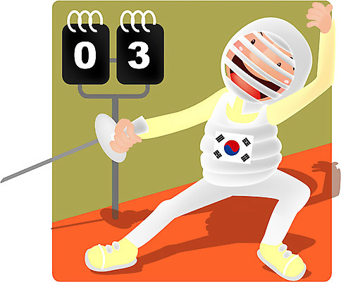 EPS 전신 남자 어린이 스포츠 올림픽 유니폼 일러스트 운동선수 한국 한명 서기 사람 소년 20대 성인 칼 펜싱 펜싱선수 사브르 에뻬 남자만 남자한명만 국내일러스트 1 옷 아시아 모션 청년 파일형식 벡터