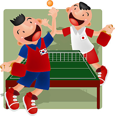 EPS 전신 남자 어린이 스포츠 올림픽 유니폼 일러스트 운동선수 한국 서기 사람 소년 두명 구기 일본 라켓 탁구채 탁구 탁구공 탁구선수 탁구대 남자만 어린이만 소년만 국내일러스트 옷 아시아 스포츠용품 공 모션 탁구용품 파일형식 벡터