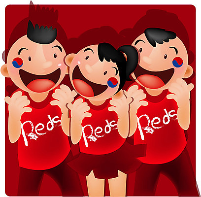 EPS 여자 남자 스포츠 올림픽 일러스트 응원 하계올림픽 한국 서기 사람 상반신 세명 구기 축구 붉은악마 응원단 월드싸커 국내일러스트 아시아 모션 파일형식 벡터