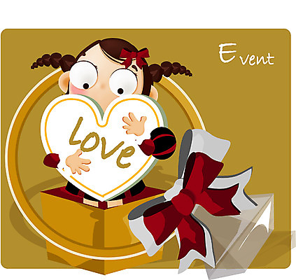 EPS 여자 리본 어린이 일러스트 청소년 선물 사랑 한명 서기 사람 소녀 이벤트 상반신 10대 반지 여자만 여자한명만 십대만 십대여자만 십대여자한명만 국내일러스트 1 감정 장신구 모션 파일형식 벡터